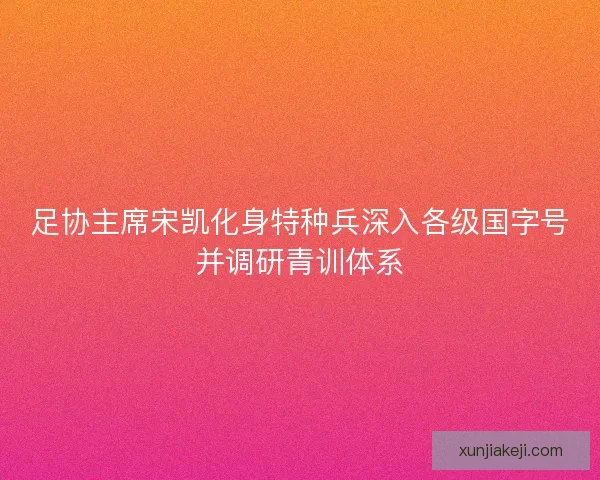 足协主席宋凯化身特种兵深入各级国字号并调研青训体系