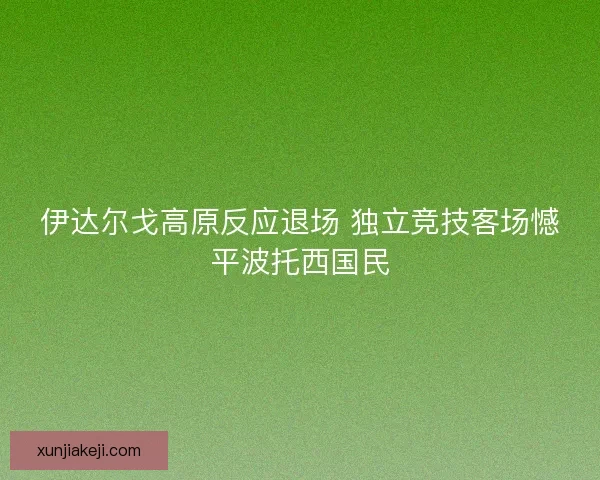 伊达尔戈高原反应退场 独立竞技客场憾平波托西国民
